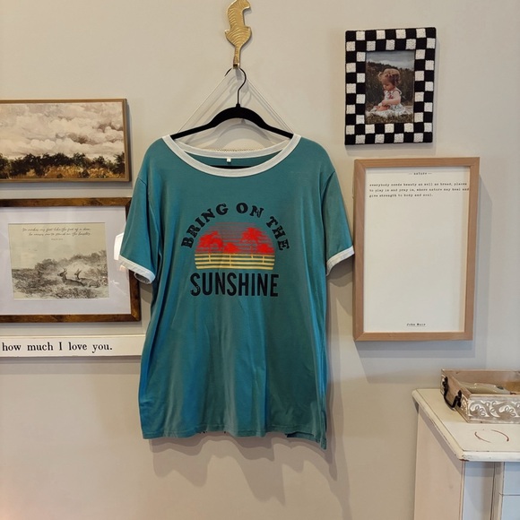 amazon bring on the sunshine graphic ringer tee - Picture 1 of 5